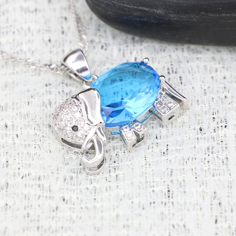 Серебряное ожерелье с подвеской в форме слона 925 пробы для женщин вечерние