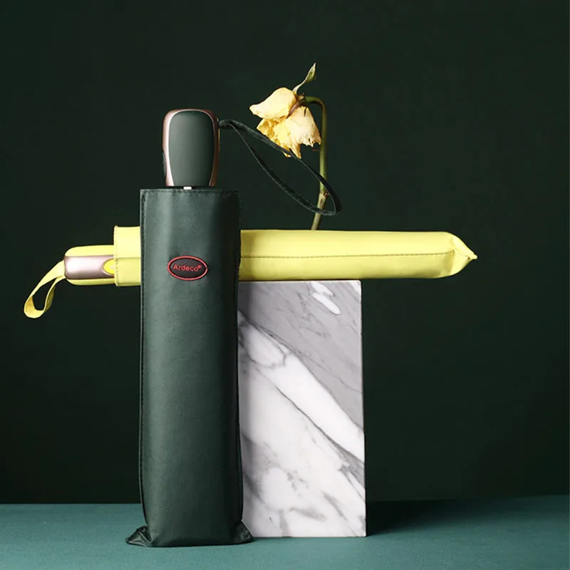 Автоматическая плоская зонтик черное покрытие 3 складной с УФ защитой 6K ультра