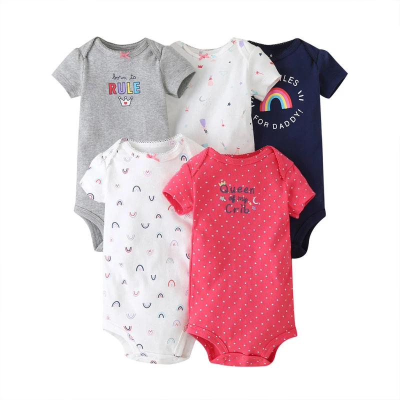 

Spring Summer Baby Bodysuit Newborn Short-sleeved Jumpsuit Cartoon Cotton Colorful Baby Set Clothing Children Gift
