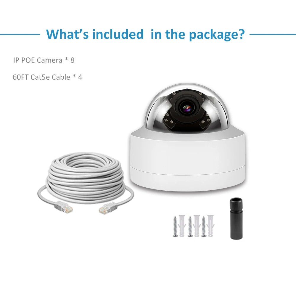 UniLook 5MP HD POE ip-камера 8 шт. в посылка, наружная камера безопасности, встроенный микрофон IP67 IR 30 м Hikvision, совместимая с Onvif H.265