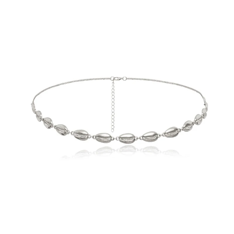 Shell Belt Silver Женский пояс с цепочкой, женский модный дизайнерский геометрический простой однослойный пояс, тонкие длинные серебристые золотые металлические ремни 239 - Цвет: Shell Belt Silver