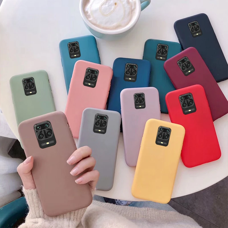 

Luxury Matte Silicone Case For Xiaomi Redmi Note 9 Pro 9S 9T 8 8T 7 Soft TPU Back Cover For Redmi K40 9C 9A 8A Solid Color Case