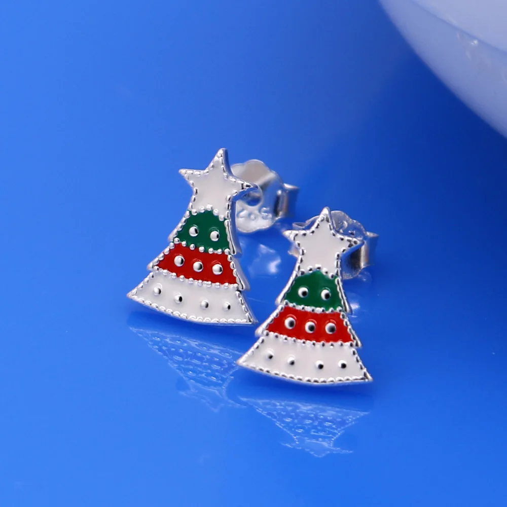 Рождественский подарок новые милые красочные эмалевые рождественские серьги