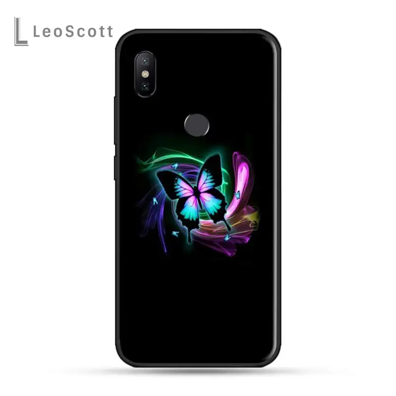 

Bling blue butterfly Phone Case For xiaomi Redmi 5 5A plus 7A 8 note 2 3 4 5 5A 6 7 GO K20 A2