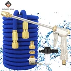 2021 расширяемый садовый шланг 12 Волшебная гибкая трубка мощный Давление стиральная машина Jet водный пистолет-разбрызгиватель 17ft-150ft Tuinslang