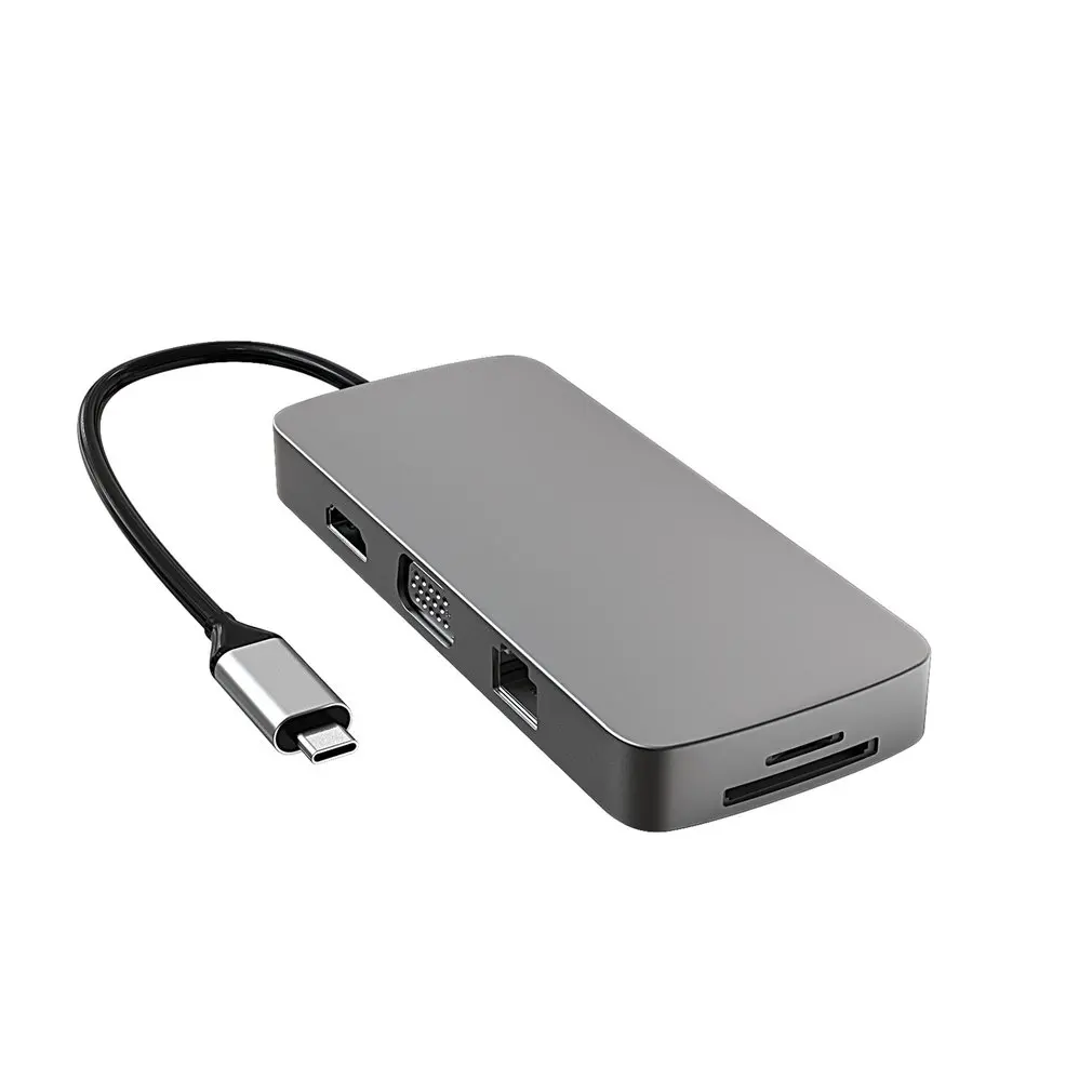 

USB-концентратор с Type-C 3,1 на 4K HDMI-совместимый RJ45 USB TF кардридер PD Быстрая зарядка 10 в 1 USB-порт для MacBook Air Pro ПК концентратор