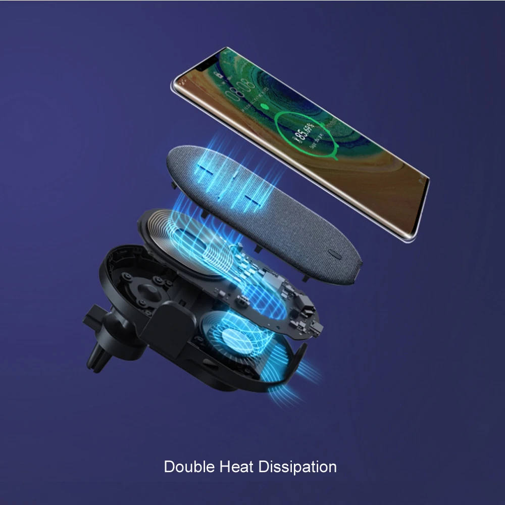 Автомобильный держатель для телефона Huawei супербыстрая Беспроводная зарядка 27 Вт