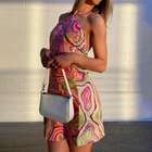 Клубная одежда, сексуальное элегантное облегающее платье, винтажное женское пляжное платье с лямкой на шее, вечерний сарафан с открытой спиной в стиле Харадзюку, одежда с принтом cuteandpsy