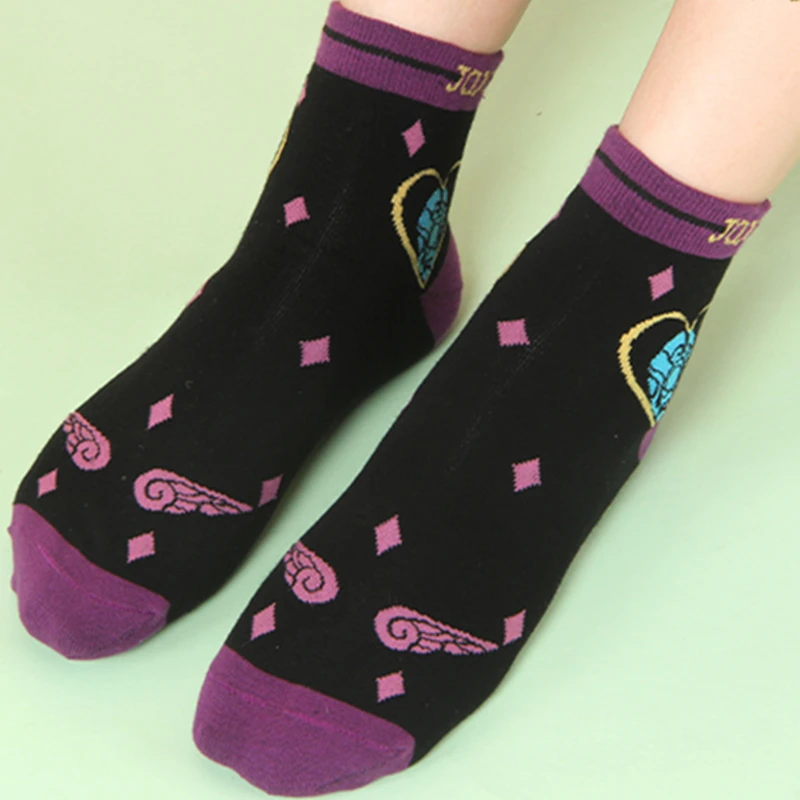 Anime JoJo's Bizarre Adventure Bruno Bucciarati Kira Yoshikage Socks Embroider Cartoon Ankle Socks Creative Sock