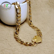 F.J4Z Hot Women's Chain Necklace Fashion Punk Thick Curban Chain Chunky False Collar Necklace Heart Pendant Jewelry Dropship