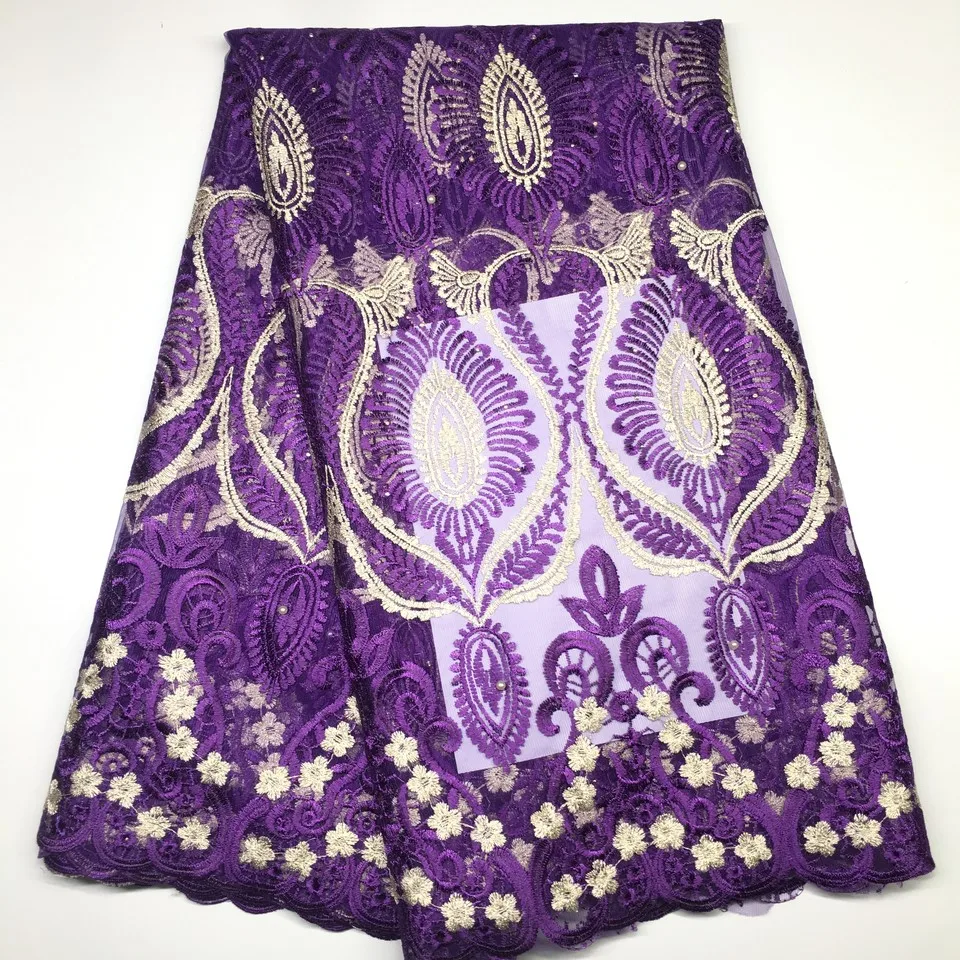 

Французский кружевной ткани фиолетовый 2021 последняя африканская сетка, тюль, кружева ткань 5Y в нигерийском стиле Гипюр кружево ткань высок...
