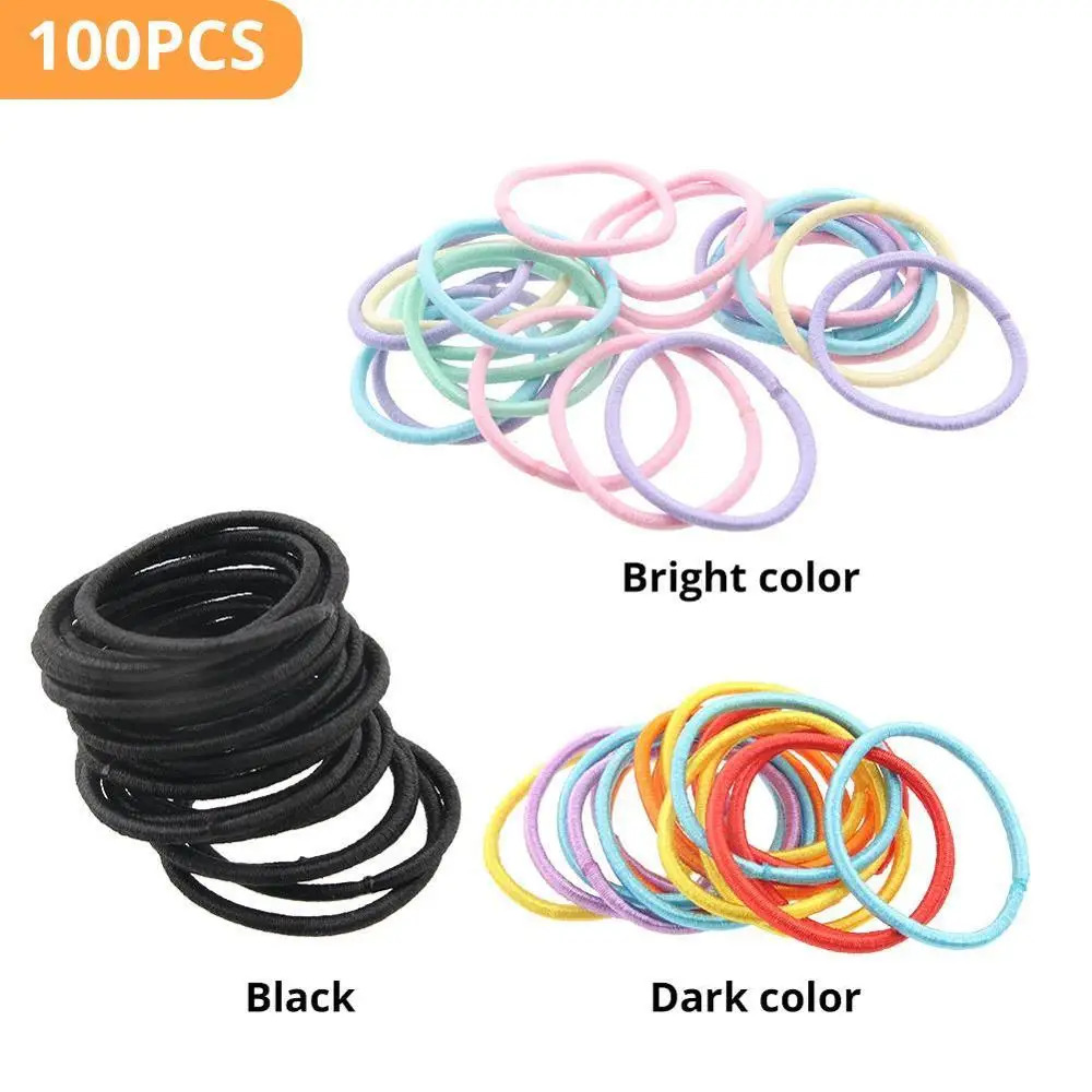 Качественные Детские эластичные резинки для волос 100 шт. держатель конского