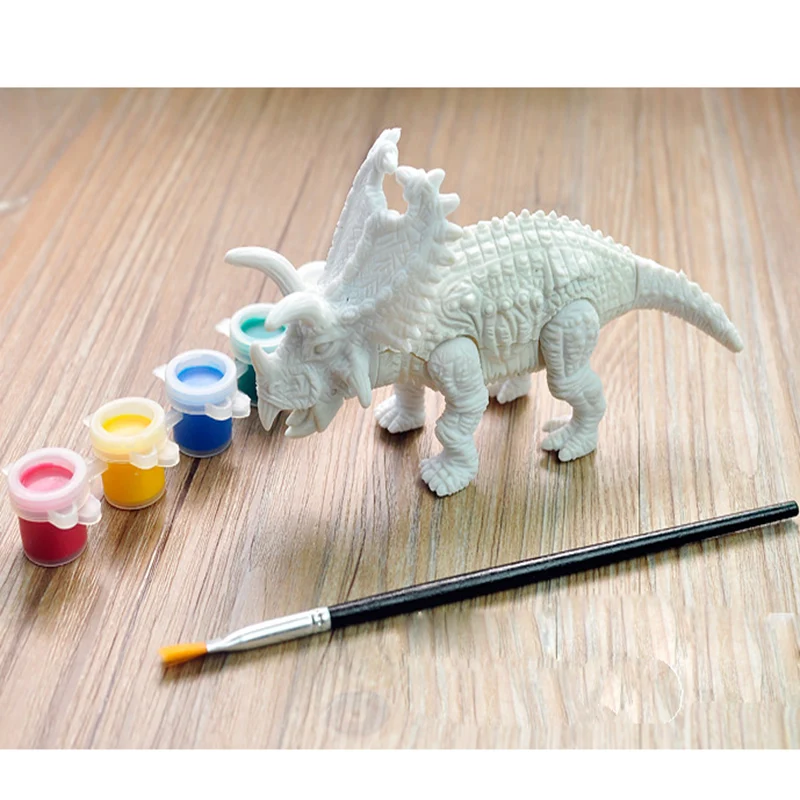 Пластиковая модель динозавра ручная роспись ручки цветной пластырь детская