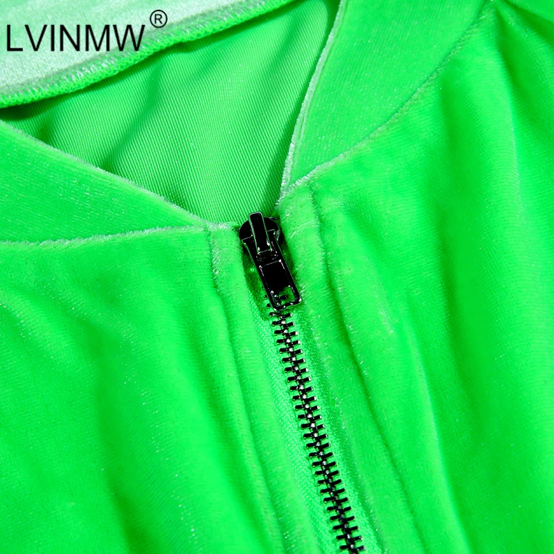 LVINMW повседневный Бархатный комплект из двух предметов на молнии в стиле пэчворк