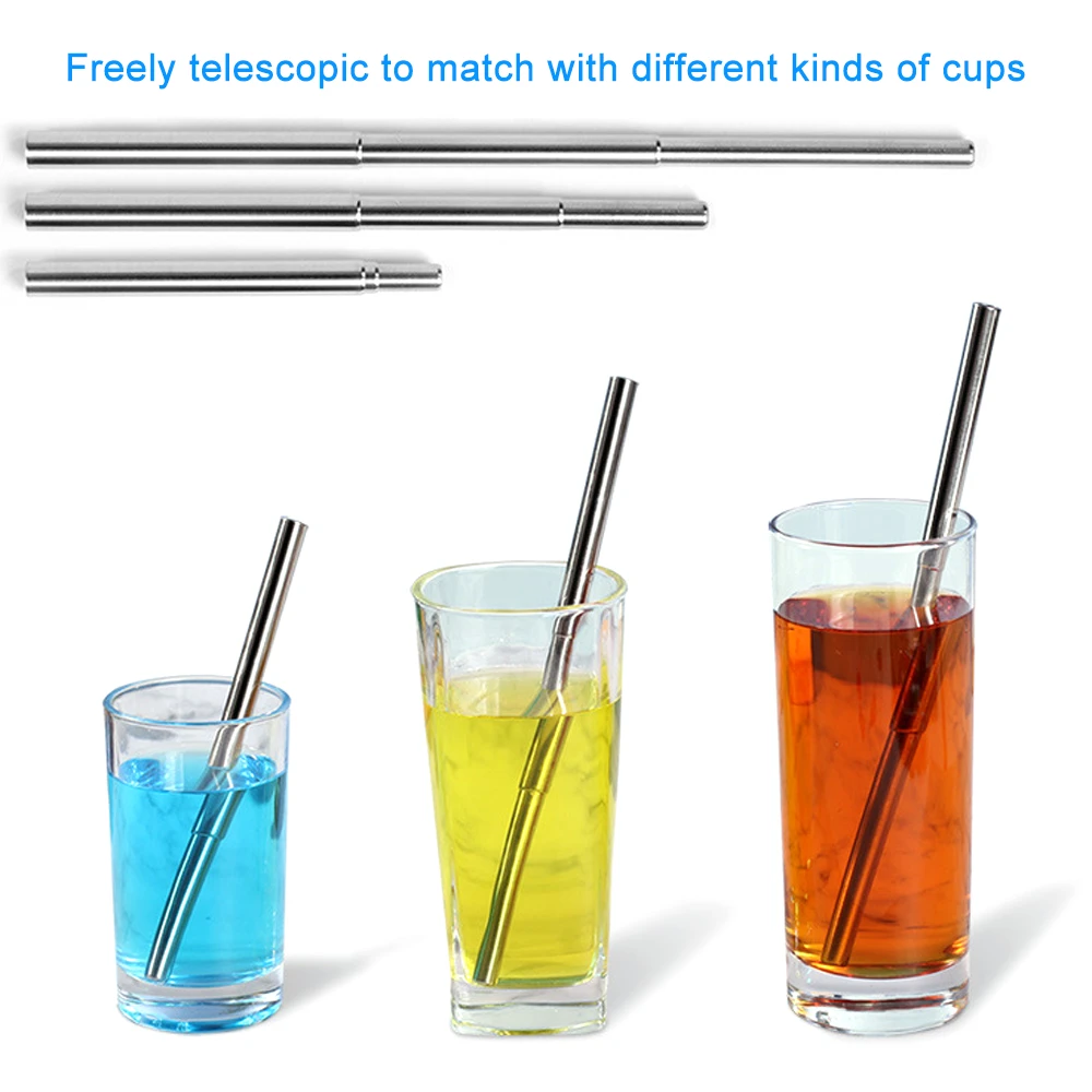 Кемпинг портативный складной телескопический из нержавеющей стали соломы