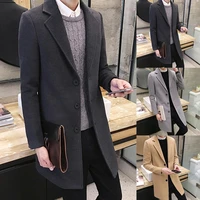50 hot sales trench coat knee length buttons business style woolen trench coat for work