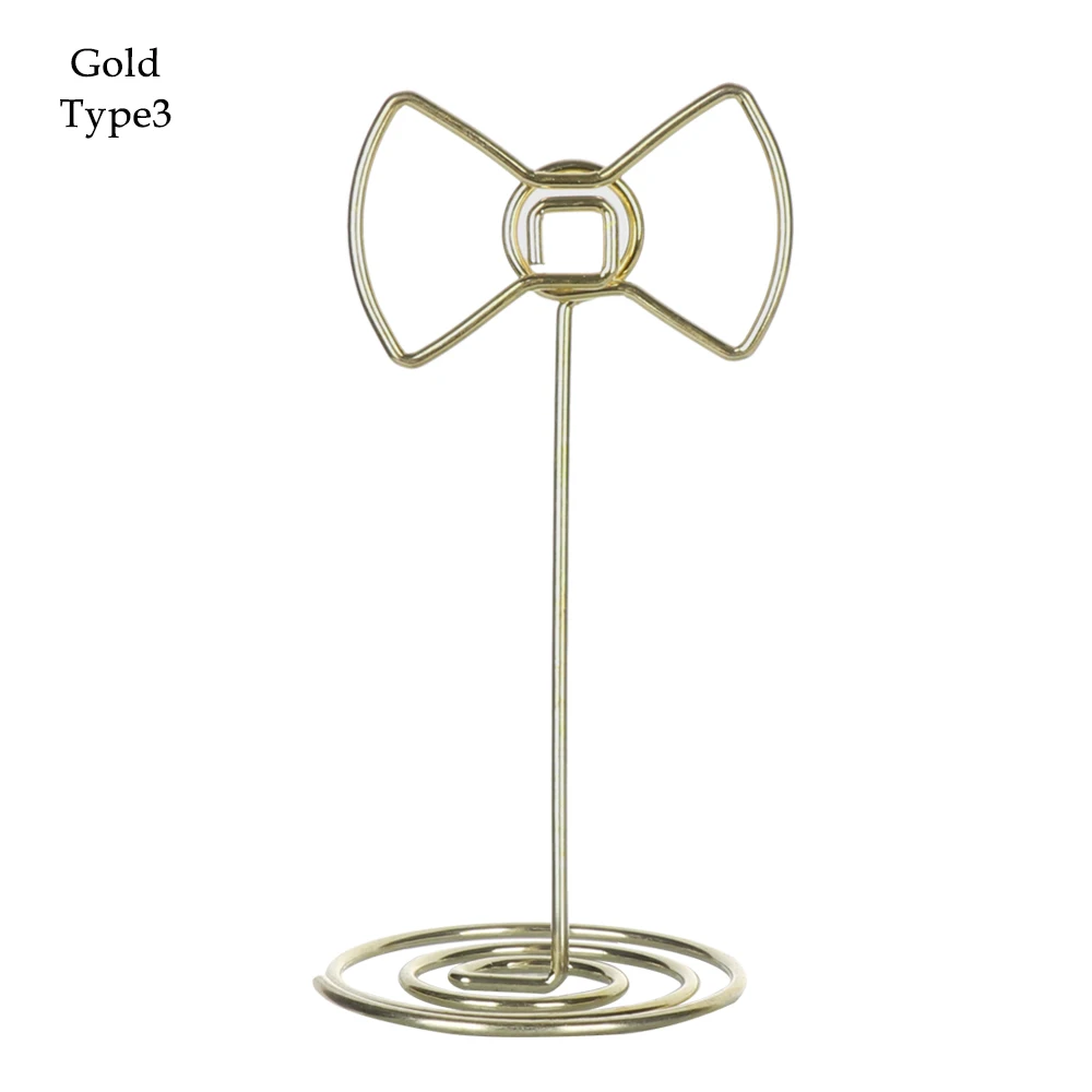 type3 - Gold 1 шт., зажимы в форме луны и звезд, папки для заметок, свадебные сувениры, карты, фото, стенд, настольные номера, держатель, зажим для бумаги, настольный декор - Цвет: type3 - Gold