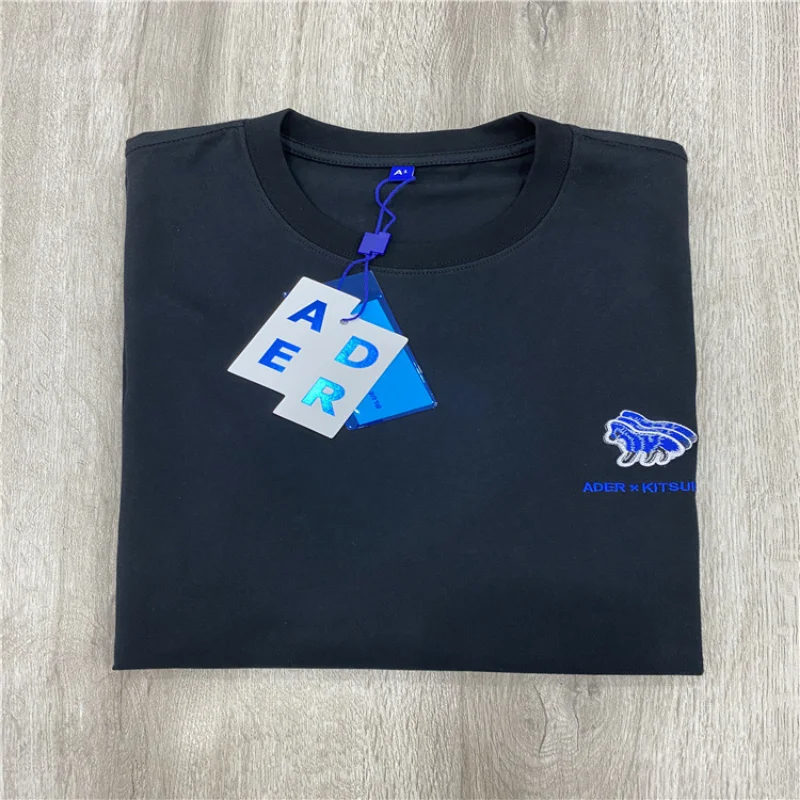 Camiseta bordada de Monster Fox para hombre y mujer, camiseta de manga corta con estampado de oso tridimensional, serie decorativa, 1:1