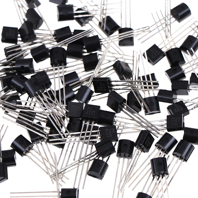 

New 100pcs/lot 2N3906 PNP Straight Insert TO-92 Throught Hole