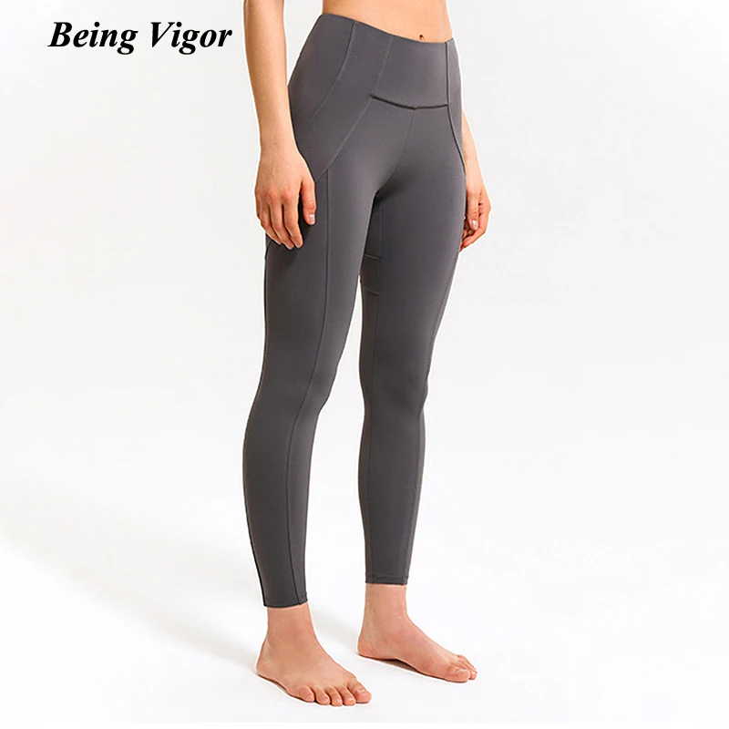 

Being Vigor Squat Proof High Waist Sports Pant Double Sided Nude Tights Yoga Leggings De Mujer штаны лосины