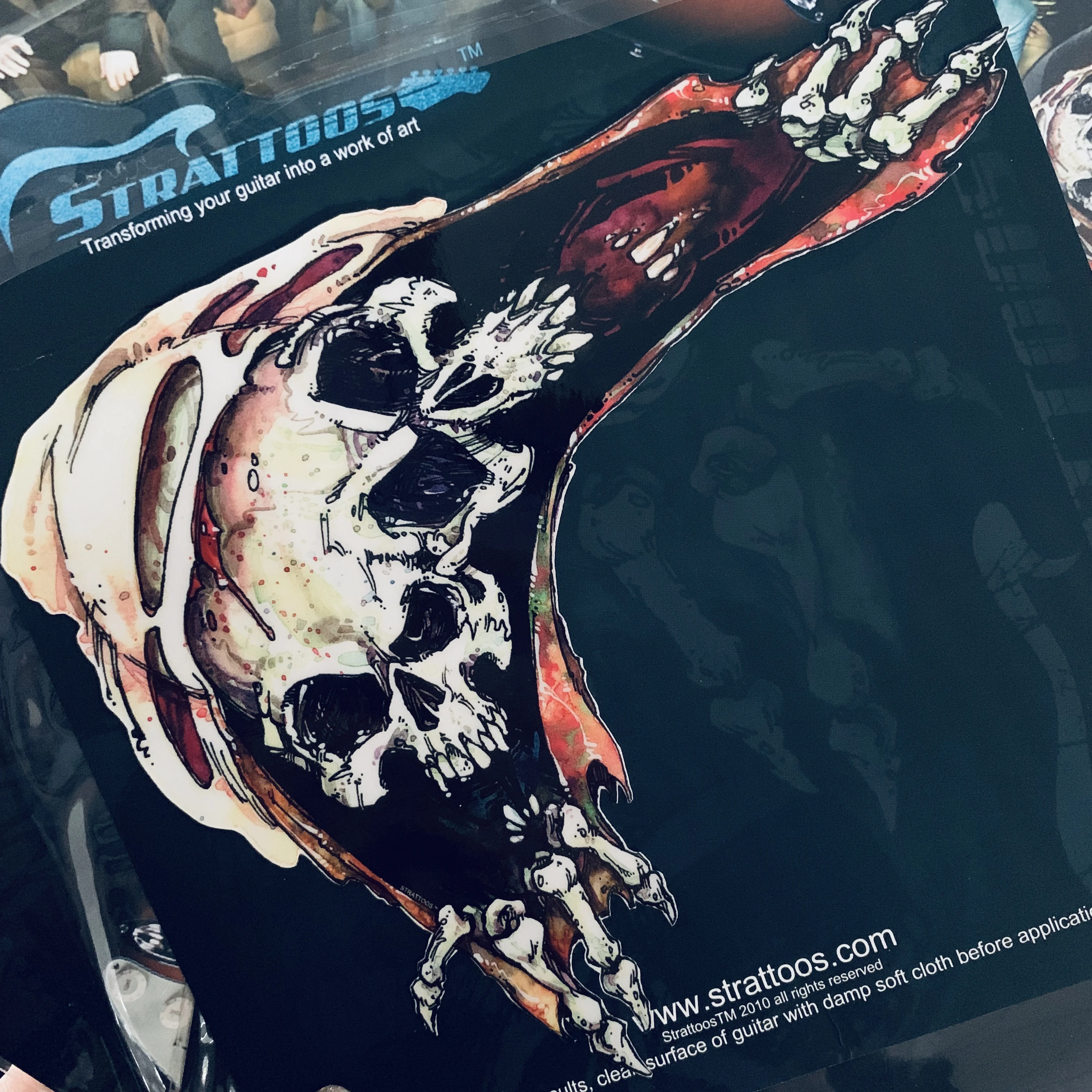 

Strattoos Guitar Inlay Stickers - Stereo Skull, Non-Adhesive Tattoo Decal to Personalized Your Guitar