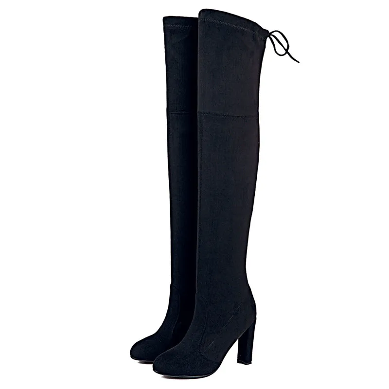Lucyever/женские зимние сапоги на высоком каблуке пикантные Женские Сапоги выше