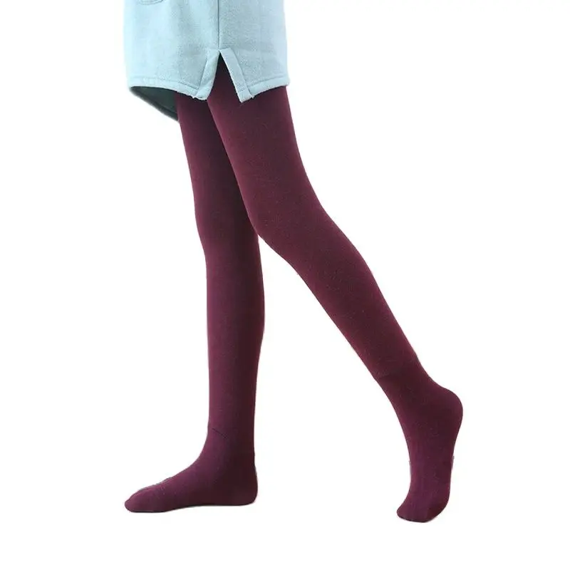 Хлопковые зимние теплые леггинсы для девочек утепленные бархатные