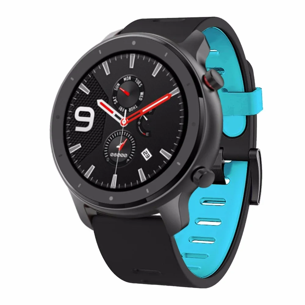 22 мм силиконовый браслет ремешок для Amazfit GTR 47 спортивные часы Huami Stratos 2 2S