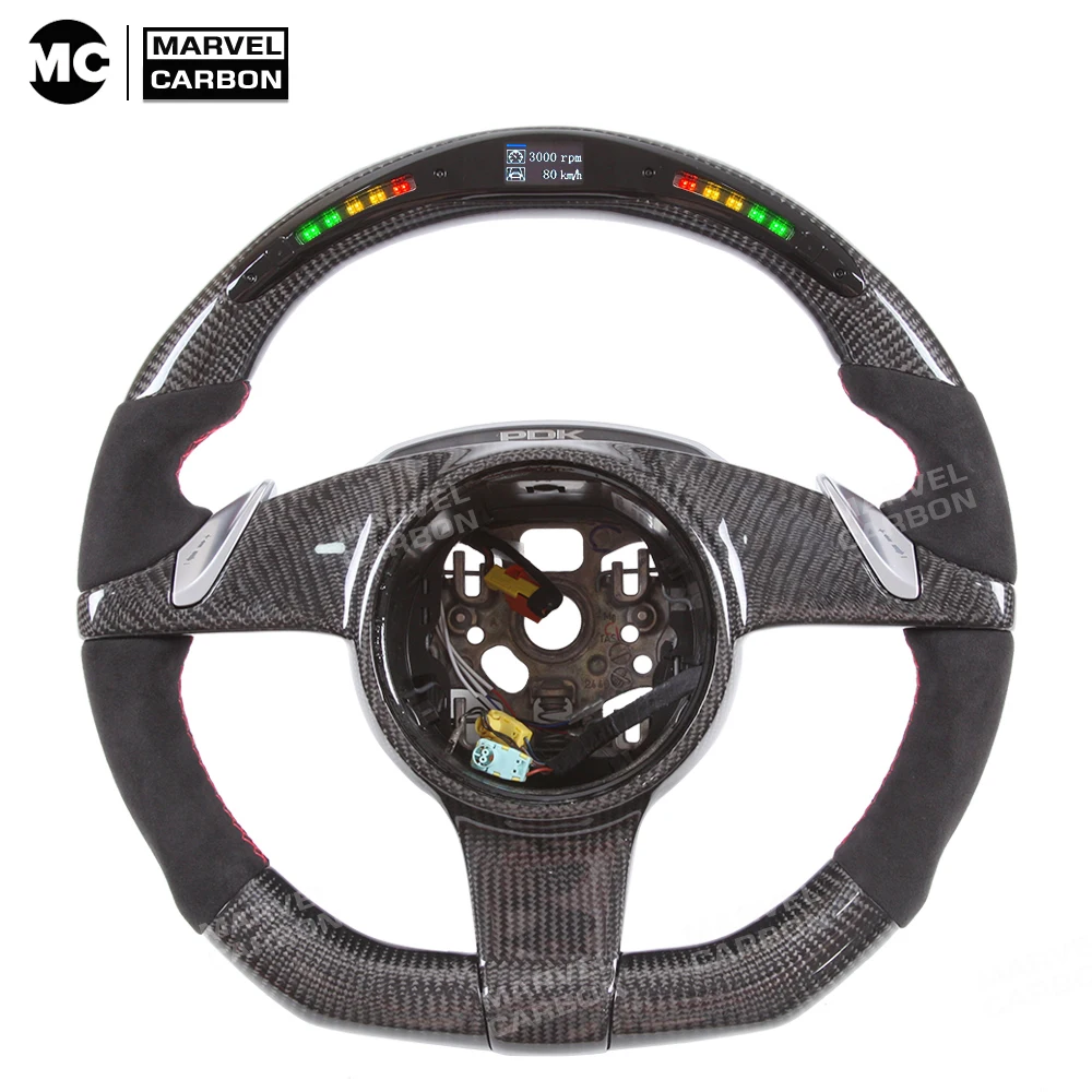 

100% Real Carbon Fiber LED Performance Steering Wheel Display Compatible for Porsche