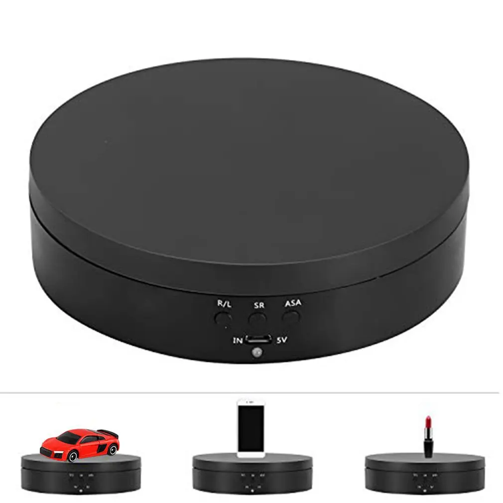 

3 Speeds Electric Rotating Display Stand Mirror 360 Degree Turntable Jewelry Holder Battery for Photography Video Shooting Props