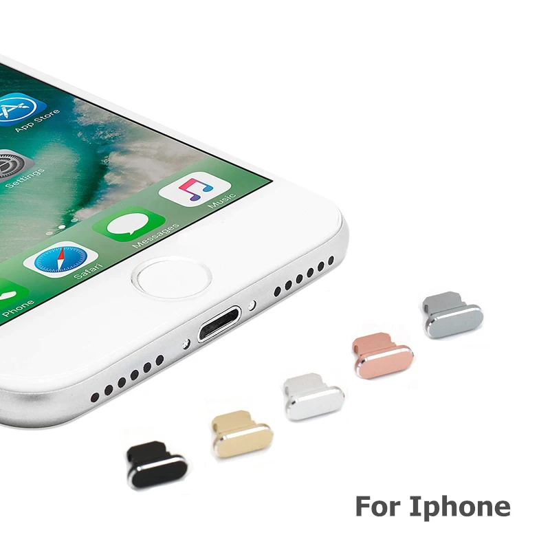 Зарядный порт для iPhone Xs Max, XR, X, 8 Plus, 7, 6s, 5 SE, аксессуары для iPad Mini, алюминиевый материал, защита от пыли-0