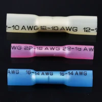 electrical wire terminal heat shrink butt crimp terminals redblueyellow waterproof insulated seal wire connectors 22 10awg