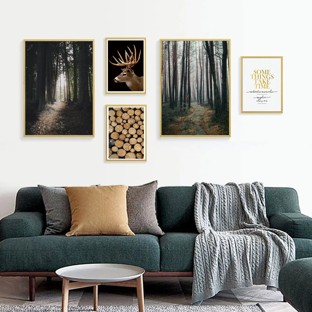 Лесная живопись пейзаж холст настенные картины для гостиной винтажная настенная