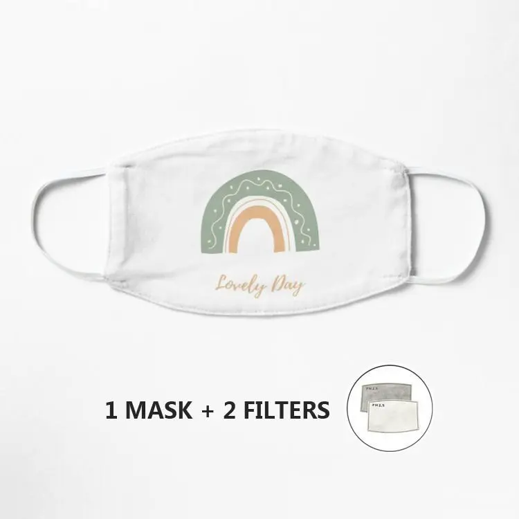 

Pastel Радужная маска мультяшный принт маска для лица многоразовая детская Маска Тканевая маска от пыли маска