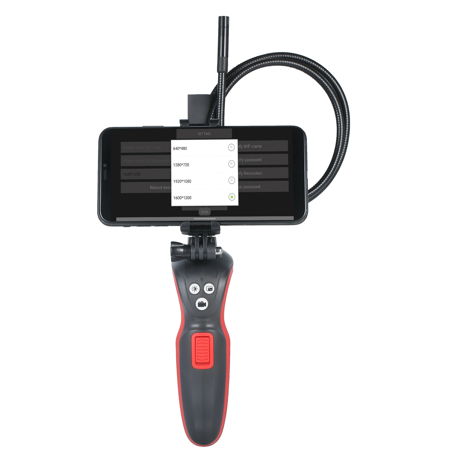 

WiFi Industrial Endoscope 1080P HD Digital Borescope IP67 Waterproof Video Inspection Camera 2.78-feet Semi Rigid Snake Camera