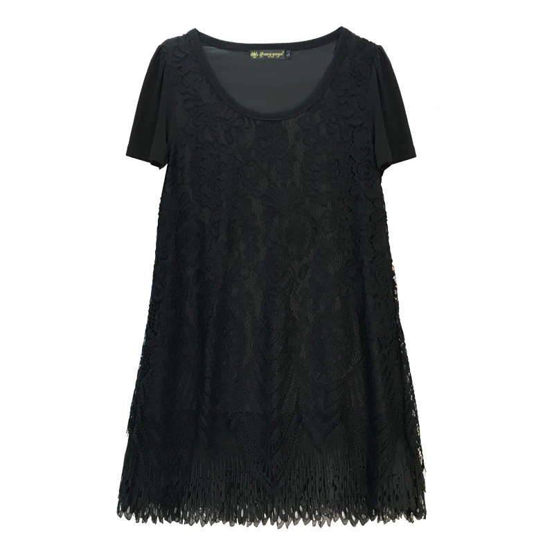 

Fashion Woman Blouses 2021 Summer Korean Style New Blouse Women Plus Size 5XL 6XL Sexy Lace Shirts Black Tops Women's Clothing