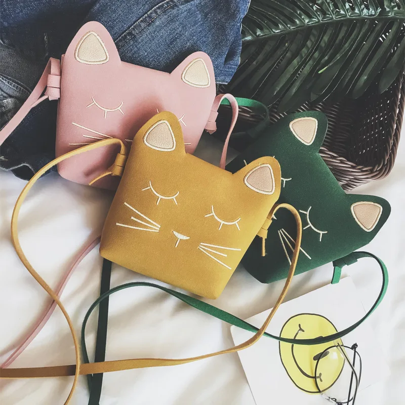 

Новый детский кошелек для монет, сумочки, маленькая сумка на плечо с кошкой для маленьких девочек, милые сумки-мессенджеры принцессы, малень...
