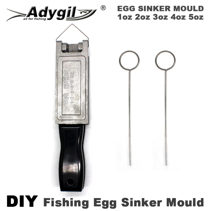 Adygil-Kits de moldes de plomo para huevos de pesca, 1oz, 2oz, 3oz, 4oz, 5oz, 5 cavidades