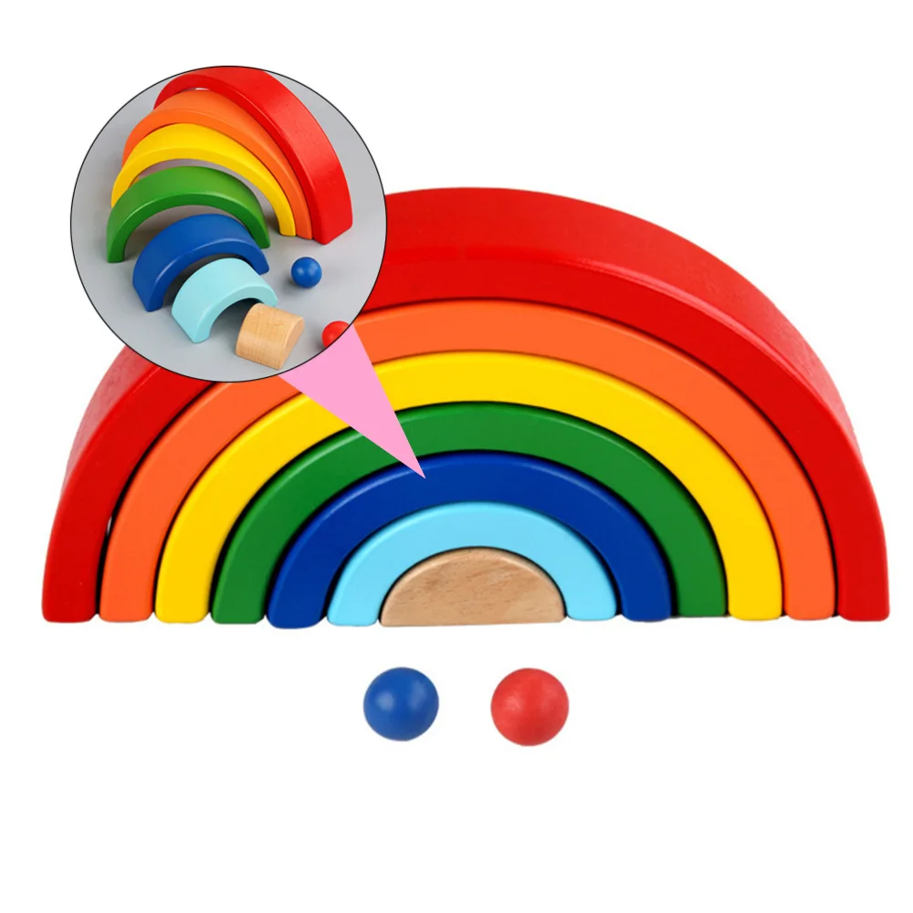 1 шт. Радуга Штабелер блоки деревянные укладки игрушка творческий укладчик