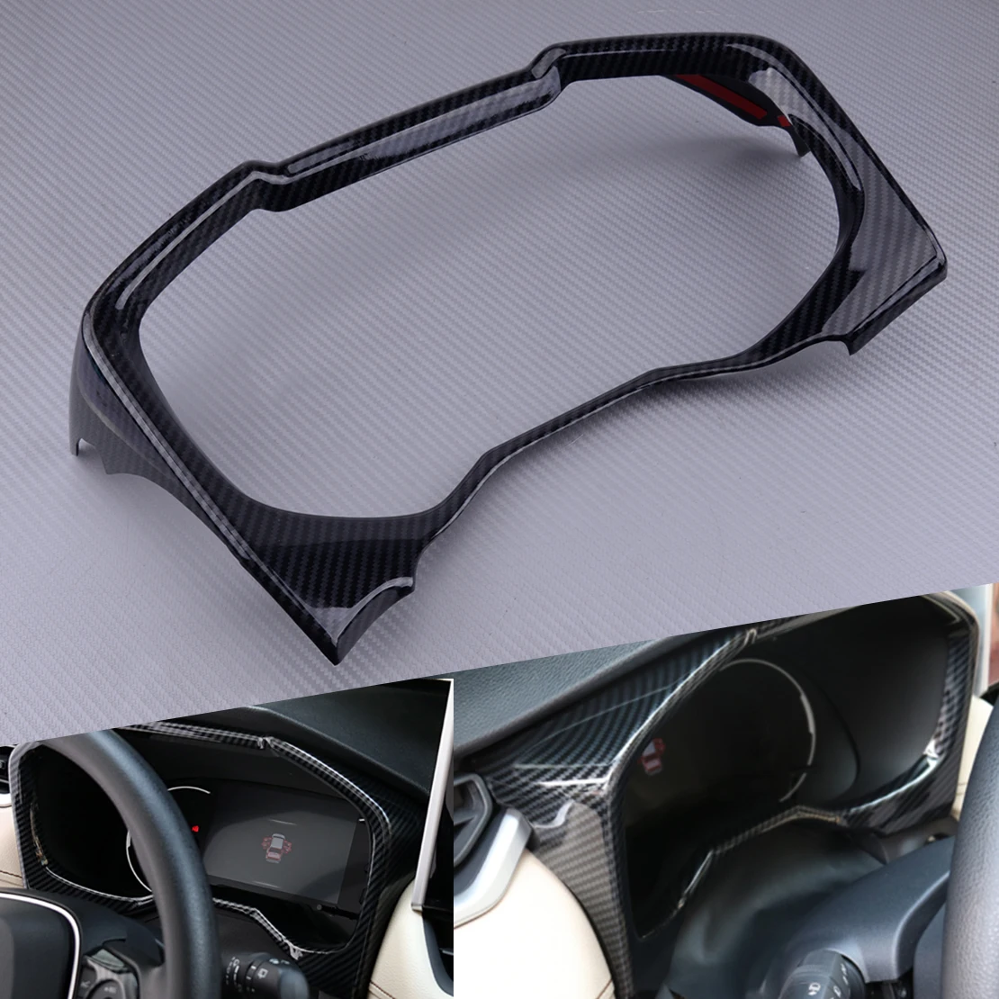 

ABS Car Carbon Fiber Style Dashboard Decoration Cover Trim Moulding Fit For Toyota RAV4 2020