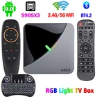 2020 A95X F3 воздуха Android 9,0 8K RGB светильник ТВ Box Amlogic S905X3 4 Гб 64 Гб Wi-Fi 4K Netflix Смарт ТВ BOX Android 9 A95XF3