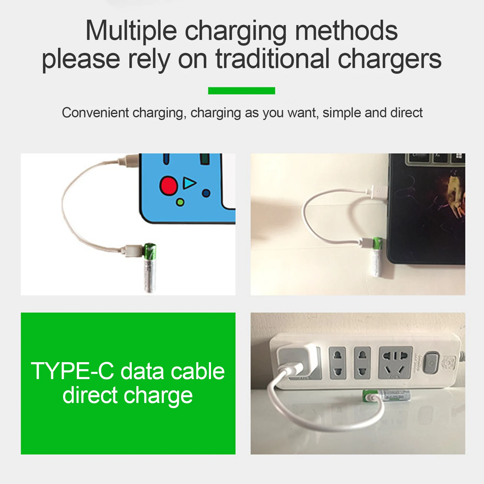 

2PCS 1.5V AAA Rechargeable Battery AAA 1.5V USB Rechargeable Professional Lithium Battery With 1PC Type-C USB Charging Cable