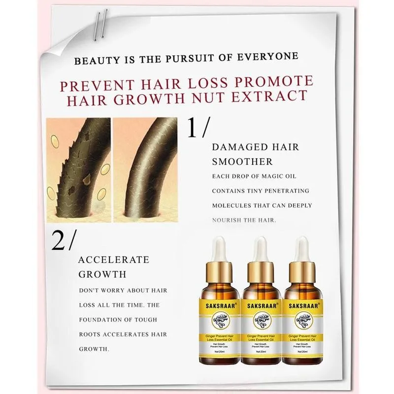 

20ml Original Authentic 100% Hair Loss Liquid Health Dense Beauty Care Hair Essence Growth Serum Oils Growth Hair Essential X3X2