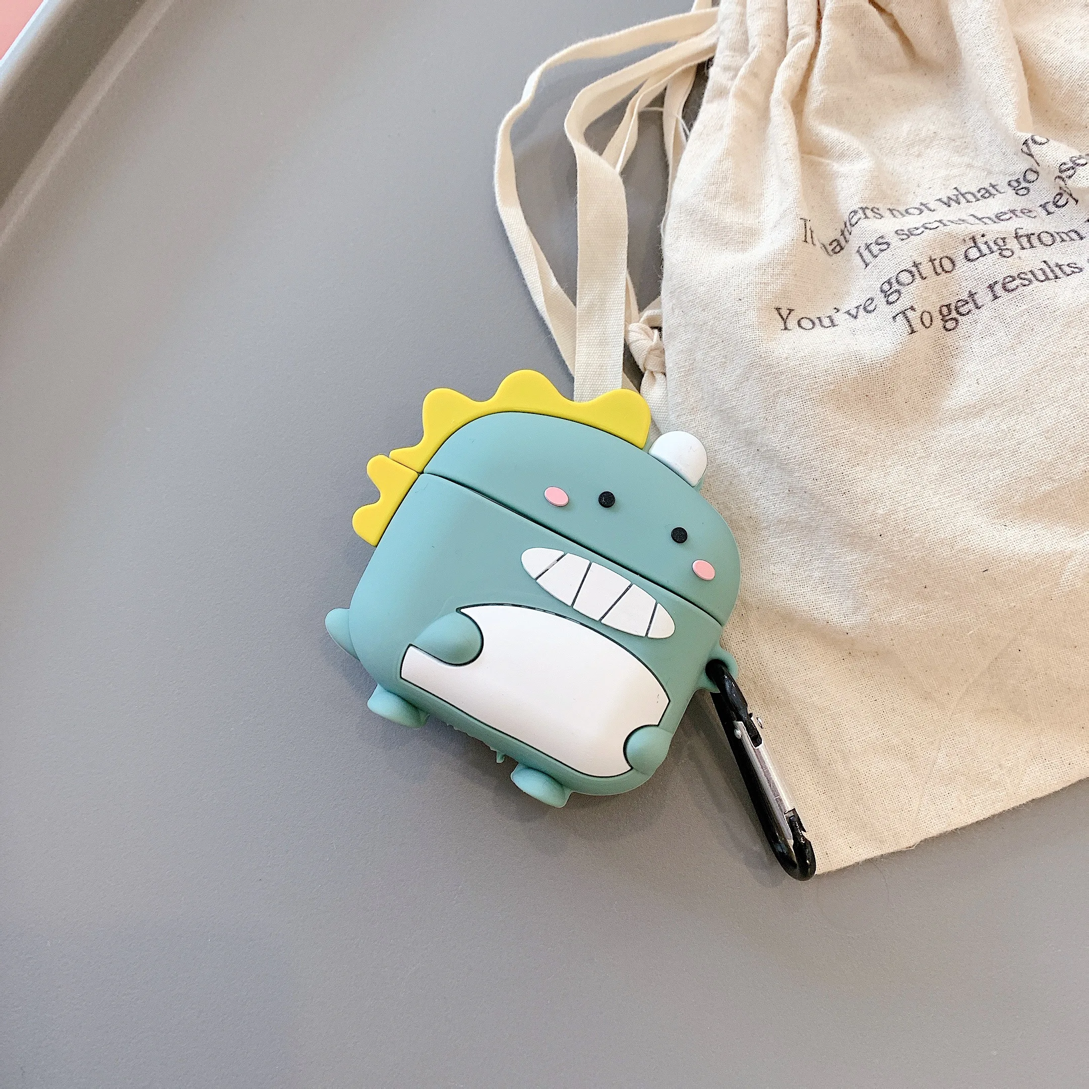 

For QCY T8 Earphone Case Cute Cartoon dinosaur Wireless bluetooth box Cases for QCY T 8 Case Silicone Protection Cover