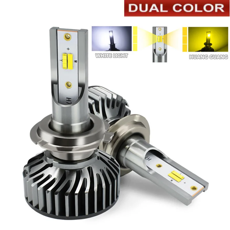 

H7 LED H4 H11 Car Headlight Bulb LED H8 HB4 HB3 9005 9006 H1 Dual Color 20000LM Mini Turbo LED lamp Fog lights 5000K 6000K 12V