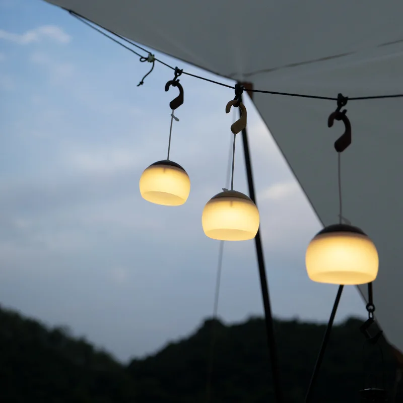 Camping Lantern Lamp Protable LED Multifunction Soft Light Three Brightness Hook Outdoor Home Party USB Charge Atmosphere Lamp