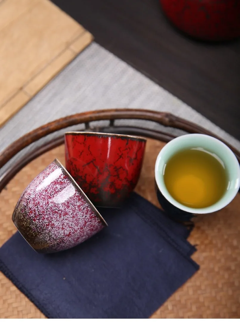 

Ceramic Tea Cup Porcelain Teacup Teaware Kung Fu Tea Set Cup Kiln Changed Tea Cup Set Drinkware
