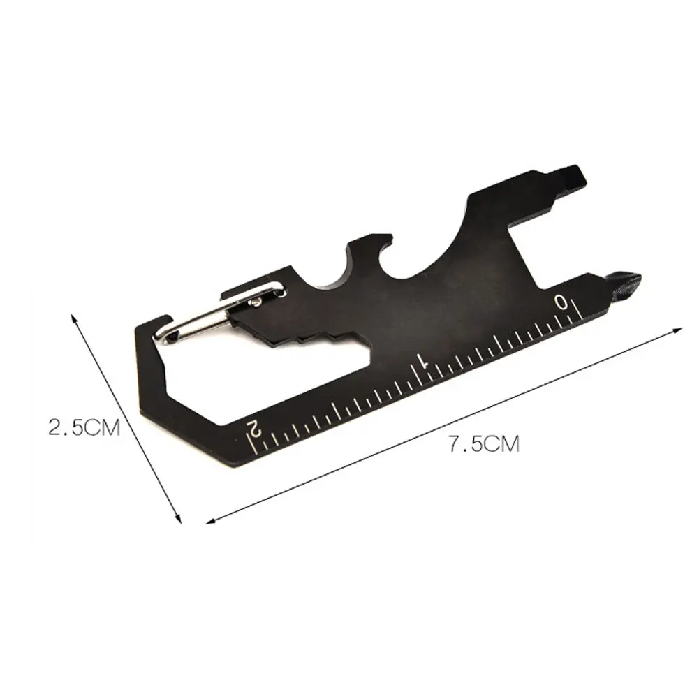 

Minimalist Multi Function Tool Card Portable Key Buckle with Gauge Bottle Opener Wrench Outdoor Gadgets Survival Credit tools