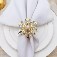 6pcsset exquisite napkin ring visual effect alloy creative snowflake shape napkin clip for kitchen napkin ring napkin clip 2021