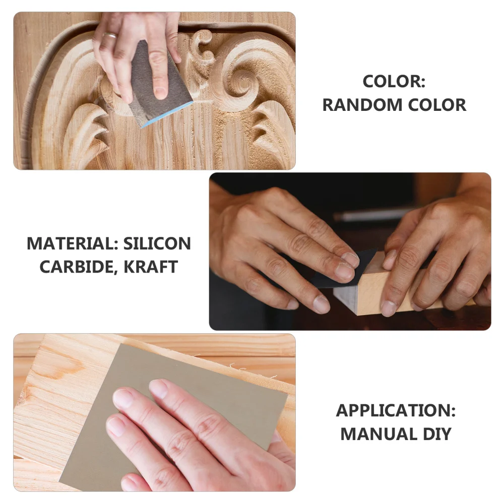 

12 Sheets Handicrafts Furniture Finishing Sandpaper Kit for Dry Wet Dual Use